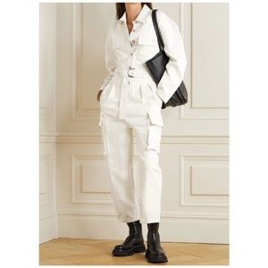 NWOT Frankie Shop "Linda" Belted Button-Down Jumpsuit | White | Size Small